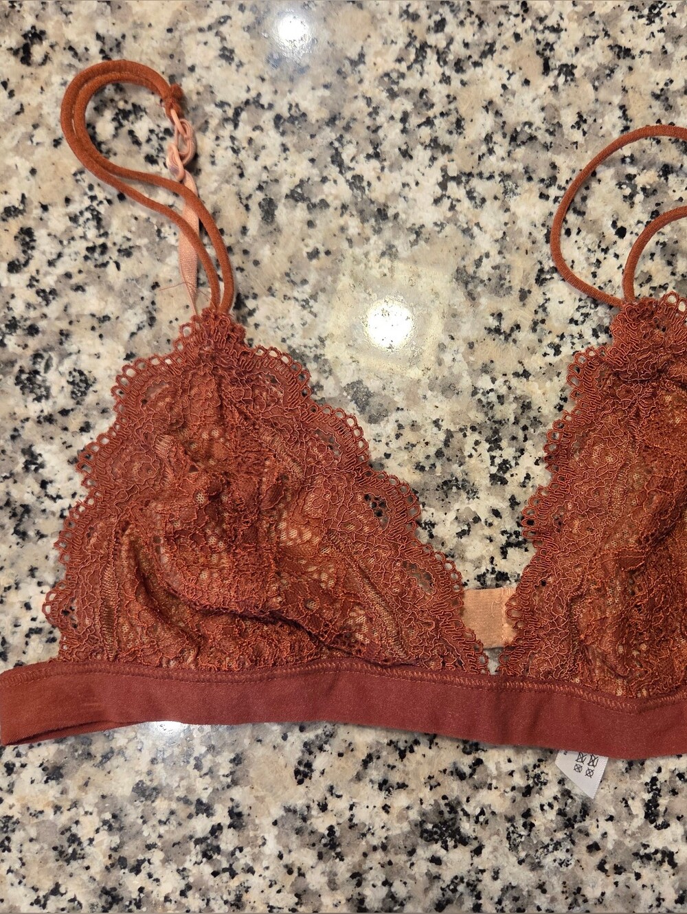 Urban Outfitters Rust Lace Triangle Bralette